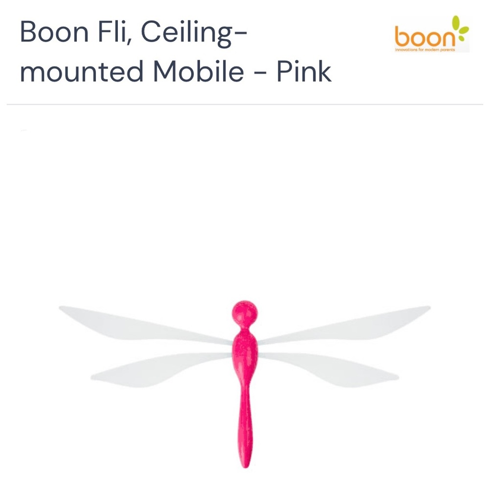 Set of 4 Boon Fli Ceiling Mounted Dragon Fly Mobiles in Watermelon - Rare Find